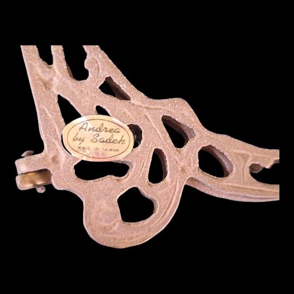 Vintage Andrea by Sadek Brass Folding Easel with ornate glass photo frame 3x5 - Picture 6 of 16